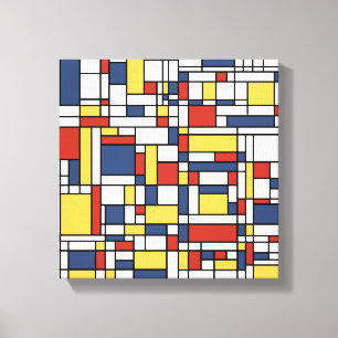 Lienzo Patrón Mondrian De Stijl