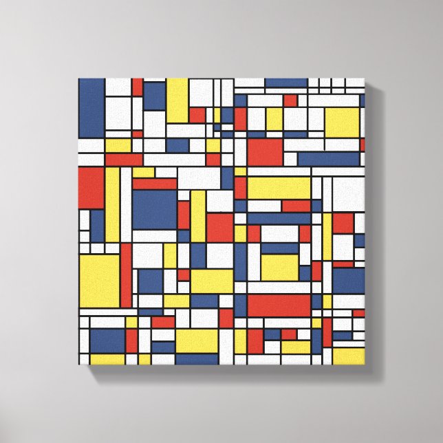 Lienzo Patrón Mondrian De Stijl (Anverso)