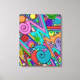 Lienzo Patrón Pintado A Mano Y Digitalmente Art. 12