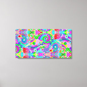 Lienzo Patrón Pintado A Mano Y Digitalmente Art. 22