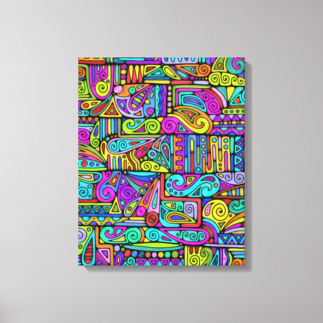 Lienzo Patrón Pintado A Mano Y Digitalmente Art. 5 (Anverso)