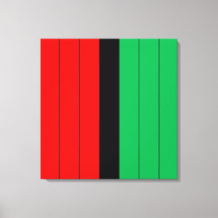 Lienzo Patrón rayado Kwanzaa Red Black Green Kinara