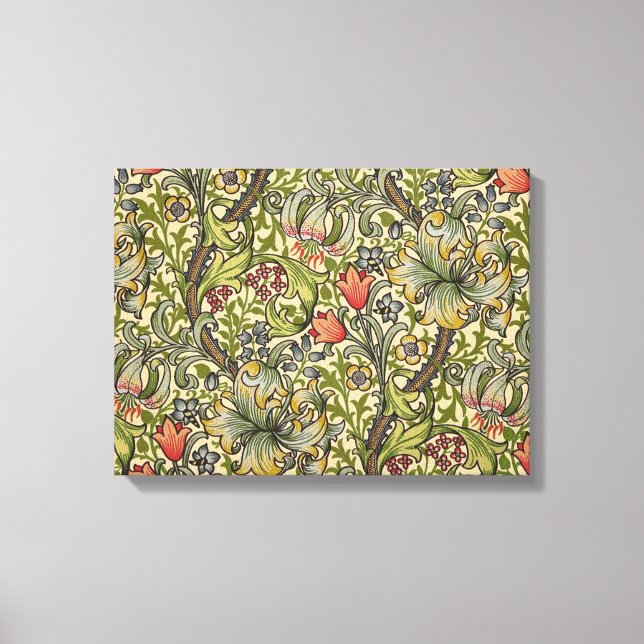 Lienzo Patrón restaurado de William Morris Golden Lily (Anverso)