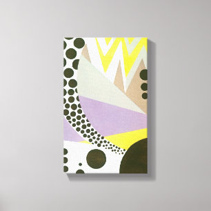Lienzo Patrón Retro Art Déco Jazz Lunares Zig Zag