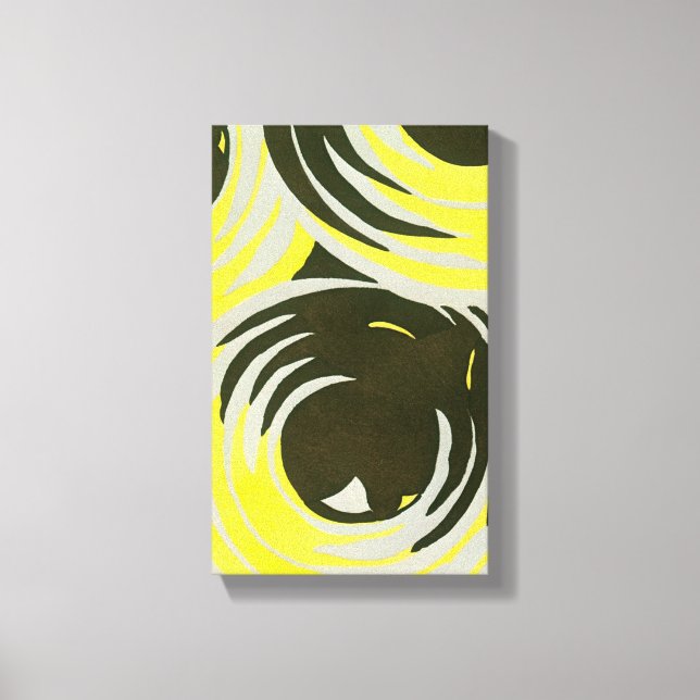 Lienzo Patrón Retro de Círculos y Remolinos Art Déco Jazz (Anverso)