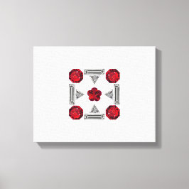 Lienzo Patrón rojo Art Deco