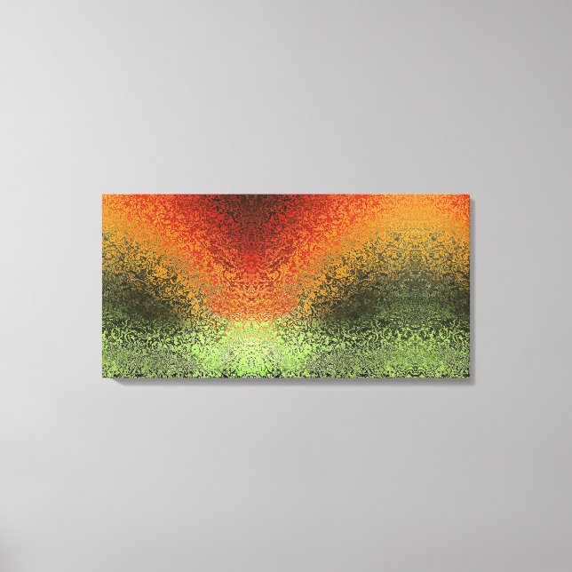 Lienzo Patrón rojo verde y dorado (Anverso)