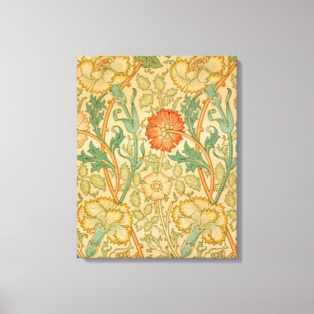 Lienzo Patrón Rosa y Rosado (por William Morris) (Anverso)