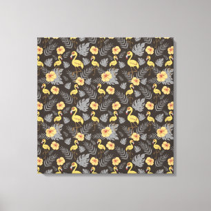 Lienzo Patrón sin fisuras de flor y hojas