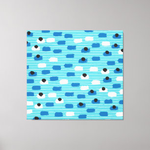 Lienzo Patrón sin fisuras de pincel, dibujado a mano.