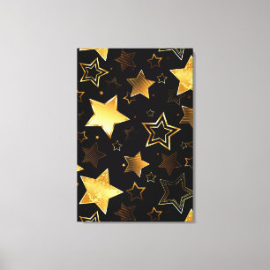 Lienzo Patrón sin foco con las estrellas doradas
