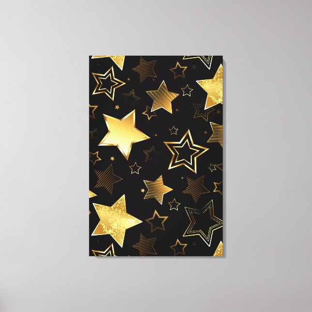 Lienzo Patrón sin foco con las estrellas doradas (Anverso)