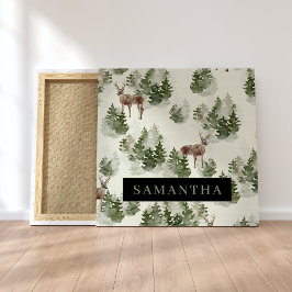 Lienzo Patrón sin problemas del bosque acuático