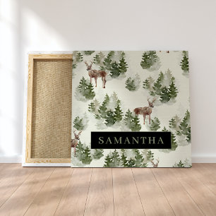 Lienzo Patrón sin problemas del bosque acuático