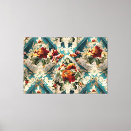 Lienzo Patrón sinusal floral italiano