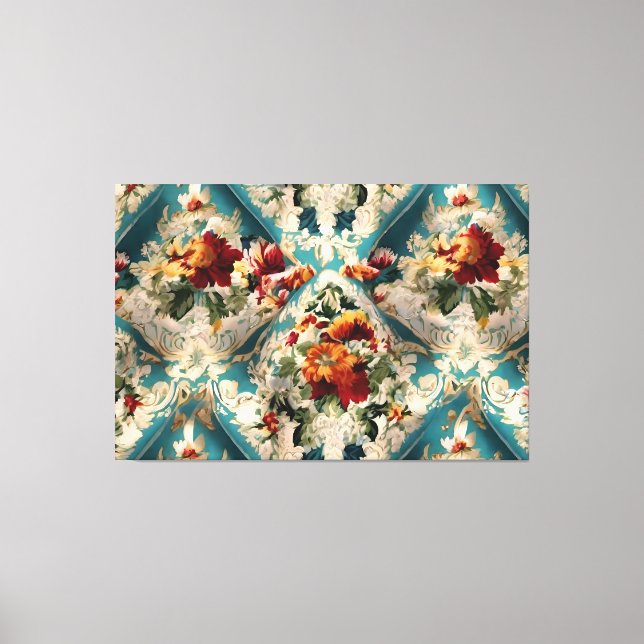 Lienzo Patrón sinusal floral italiano (Anverso)