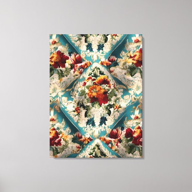 Lienzo Patrón sinusal floral italiano (Anverso)