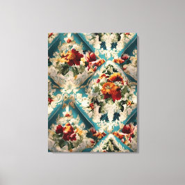 Lienzo Patrón sinusal floral italiano