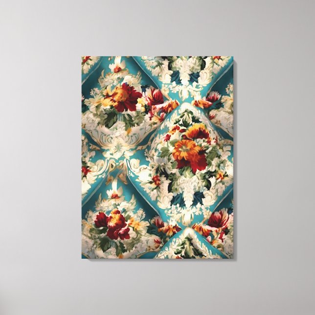 Lienzo Patrón sinusal floral italiano (Anverso)