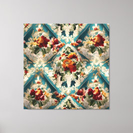 Lienzo Patrón sinusal floral italiano