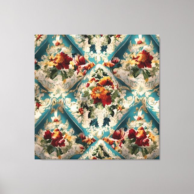 Lienzo Patrón sinusal floral italiano (Anverso)