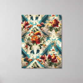 Lienzo Patrón sinusal floral italiano