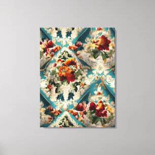 Lienzo Patrón sinusal floral italiano
