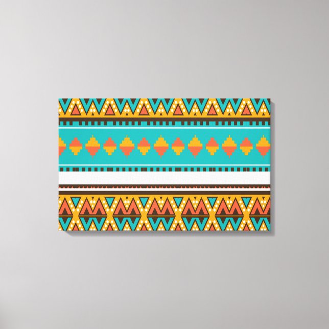 Lienzo Patrón tribal en colores retro (Anverso)