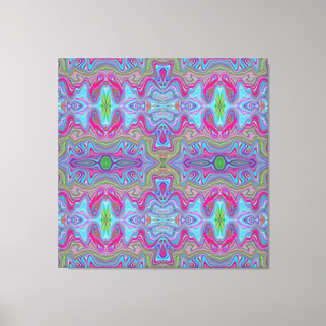 Lienzo Patrón Trippy Multicolor Azul Cielo Ondulado (Anverso)