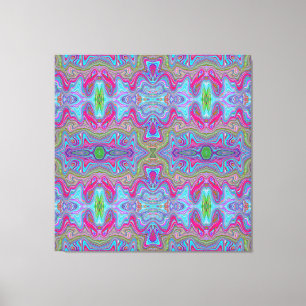 Lienzo Patrón Trippy Multicolor Azul Cielo Ondulado