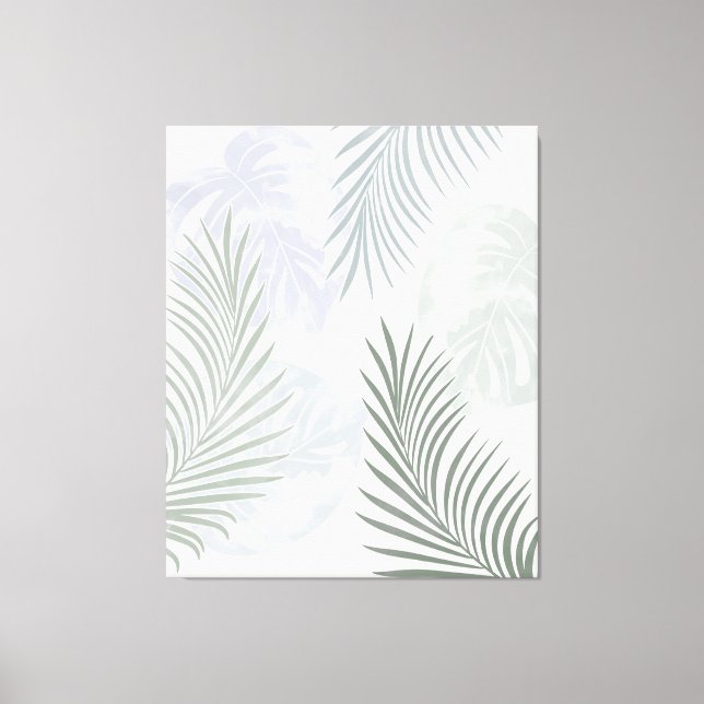 Lienzo Patrón tropical monstera hojas de palma exóticas (Anverso)