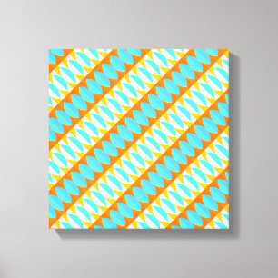 Lienzo Patrón Turquesa Azul Naranja Amarillo Colorido