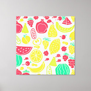 Lienzo Patrón vibrante de frutas coloridas