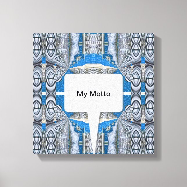 Lienzo Patrón y texto facial de diversión psicodélica (Anverso)