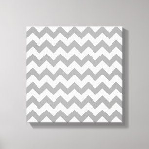 Lienzo Patrón Zig-Zag de Chevron blanco gris oscuro