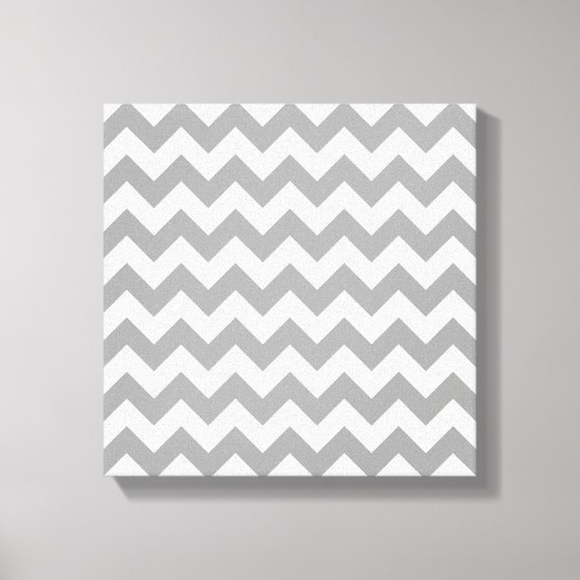 Lienzo Patrón Zig-Zag de Chevron blanco gris oscuro (Anverso)