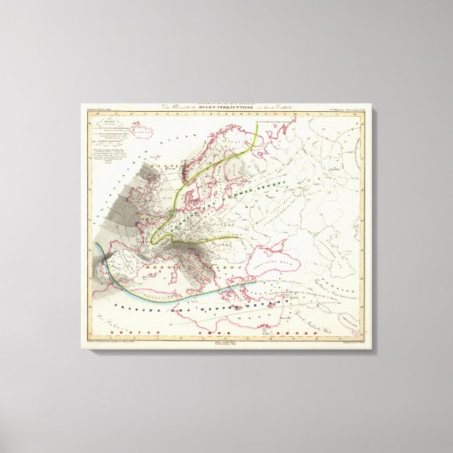 Lienzo Patrones de lluvia en Europa (Anverso)