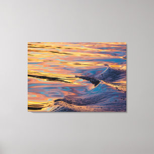 Lienzo Patrones de puesta de sol reflejada en la estela d