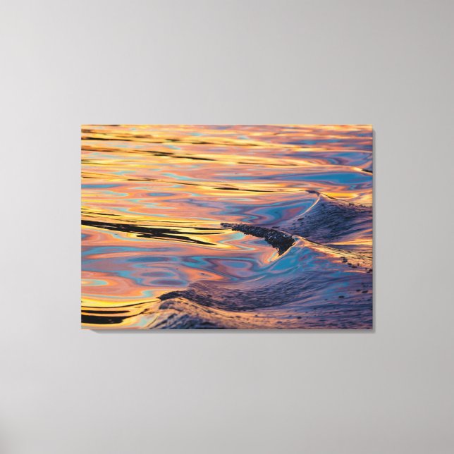 Lienzo Patrones de puesta de sol reflejada en la estela d (Anverso)