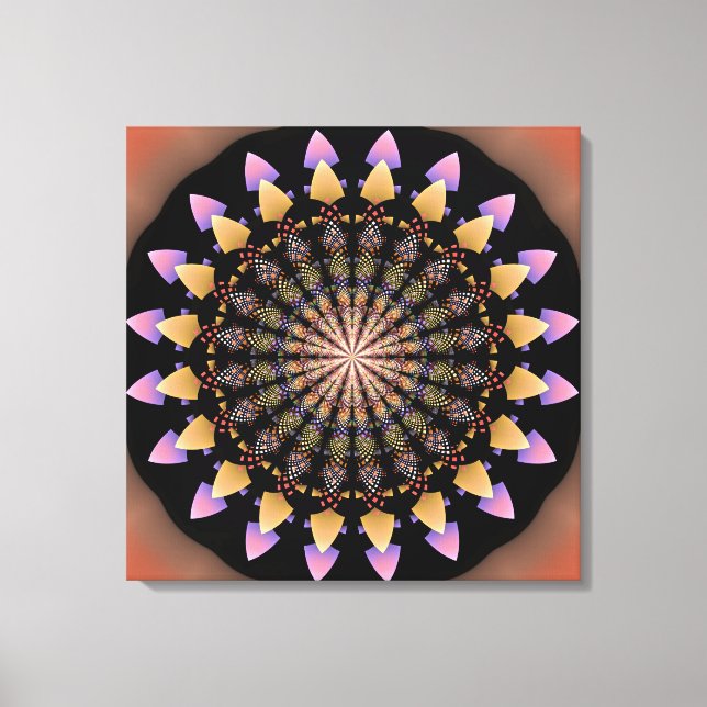 Lienzo Patrones florales mandala (Anverso)