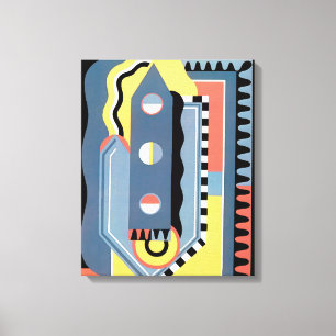 Lienzo Patrones geométricos de jazz Pochoir Art Déco vint