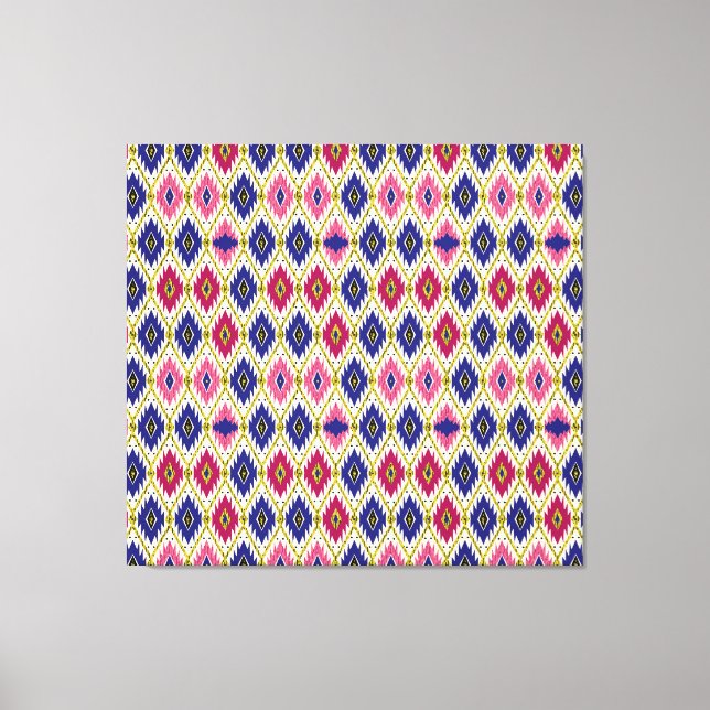 Lienzo Patrones geométricos: Ilustra textil tradicional (Anverso)
