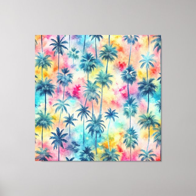 Lienzo Pattern Tie Dye Palms (Anverso)