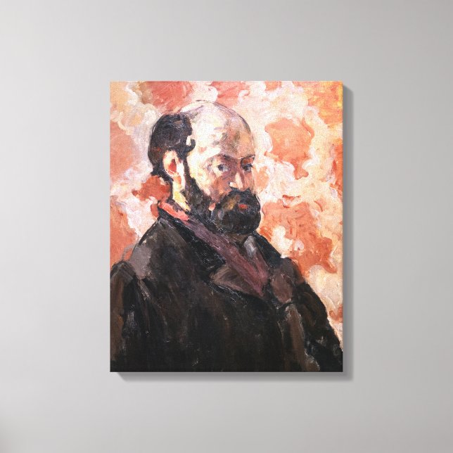 Lienzo Paul Cezanne - Autorretrato con fondo rosa (Anverso)