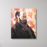 Paul Cezanne - autorretrato de fondo rosa