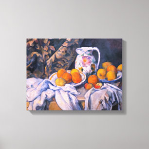Lienzo Paul Cezanne - Bodegón con una cortina