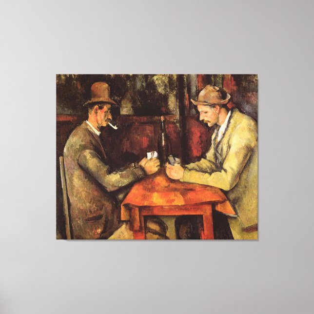 Lienzo PAUL CEZANNE - Los jugadores de cartas 1894 (Anverso)