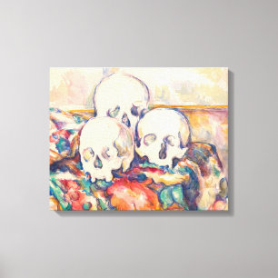 Lienzo Paul Cezanne - Los tres cráneos acuarela
