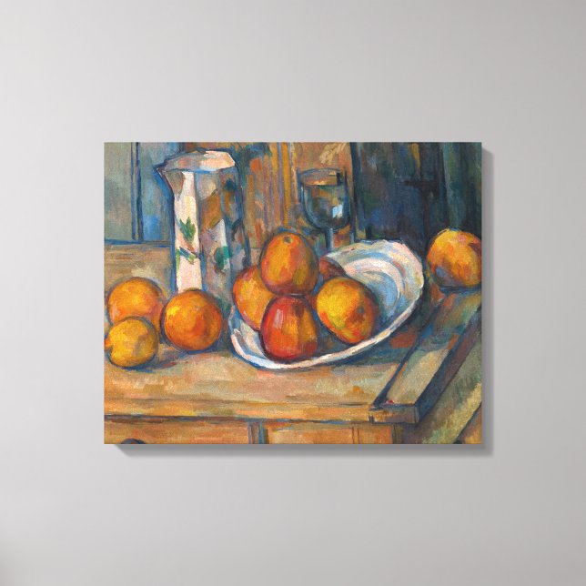 Lienzo Paul Cezanne - Todavía la vida con jugo de leche y (Anverso)