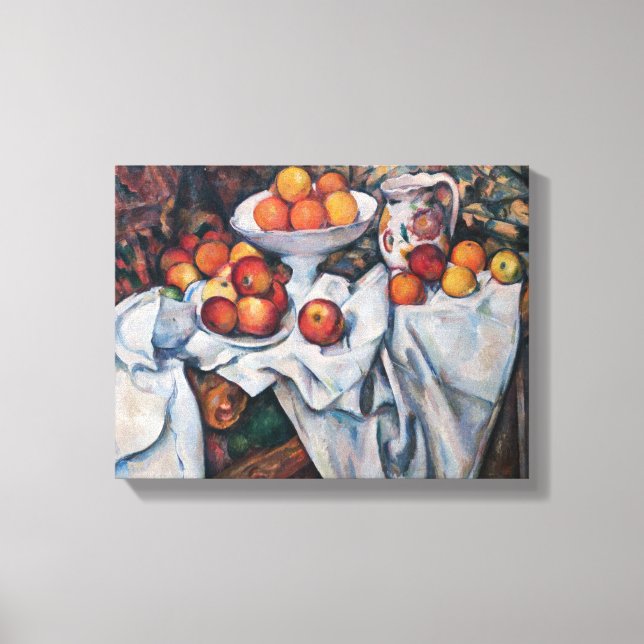 Lienzo Paul Cezanne - Todavía vida, manzanas y Naranjas (Anverso)
